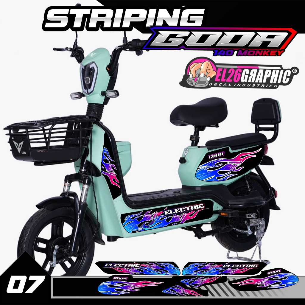 07 GODA ELECTRIC BIKE STRIPING STICKER - GODA ELECTRIC BIKE STRIPING STICKER HOT FIRE VARIATION