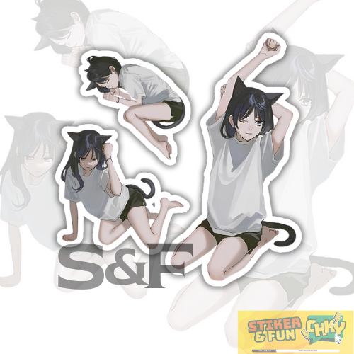 CUTE GIRL ANIME CUTE 9 Laminated Vinyl Sticker Pack