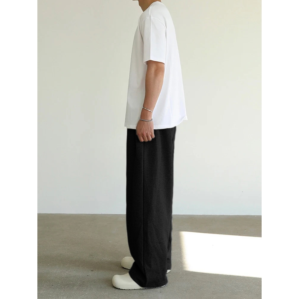 แพ็กคุ้มค่า mente homme - กางเกงวอร์ม สีดํา - กางเกงวอร์มทรงหลวม กางเกงผ้าฟลีซ กางเกง y2k