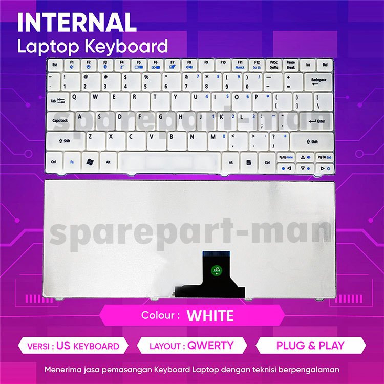 คีย์บอร์ดสําหรับ Acer Aspire One 722 751 751H 721 721 721H สีขาว ใหม่