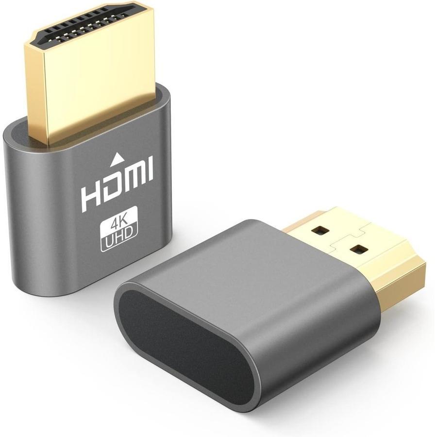 LAYAR HDMI Virtual Dummy อะแดปเตอร์ 4K UHD DZST ปลั๊กพอร์ตสีเทาจําลองจอแสดงผล Vga Hdmi Dummy ปลั๊ก D