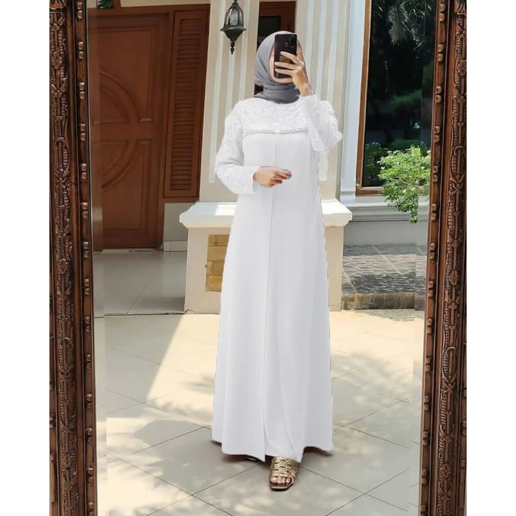 LUCIA READY SIZE JUMBO XXL LD 120 Gamis LUCIA Brukat ชุดเดรสยาวชุดแต่งงานเชิญ Broket Maxi ชุดเดรสยาวมุสลิมขนาดใหญ่ Muslimah เสื้อผ้ามุสลิมเสื้อผ้าสตรี