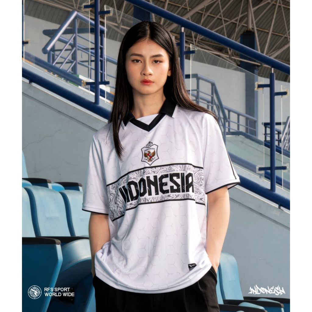 เสื้อเจอร์ซีย์ผู้ใหญ่คอปก – RFS Sport | แขนสั้นโพลีเอสเตอร์ | สีขาว
