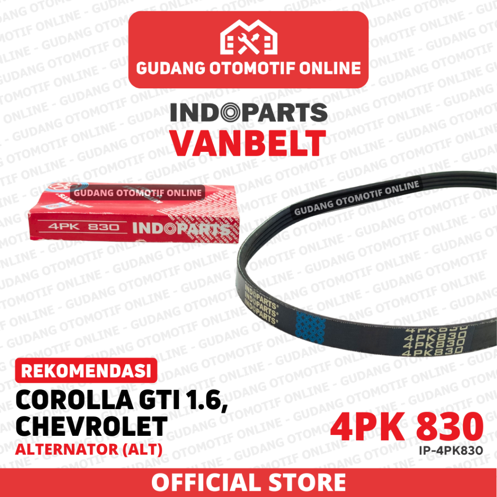 Fanbelt Fanbelt ALT ไดชาร์จ Corolla GTI 1.6 Great Corolla Chevrolet 4PK 830 Indoparts
