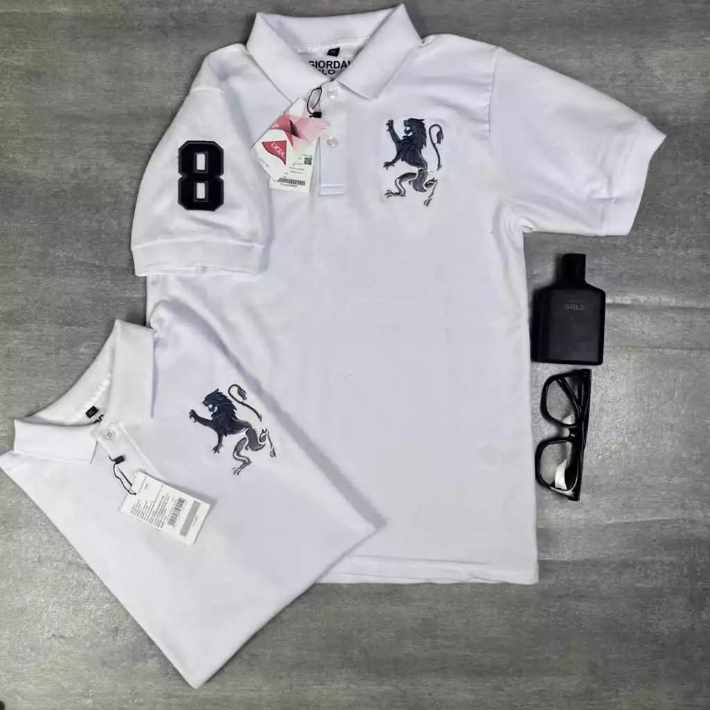 Giordano Polo Premium 3D Lion เสื้อโปโลปัก Official Polo Casual Polo Collar เสื้อยืด