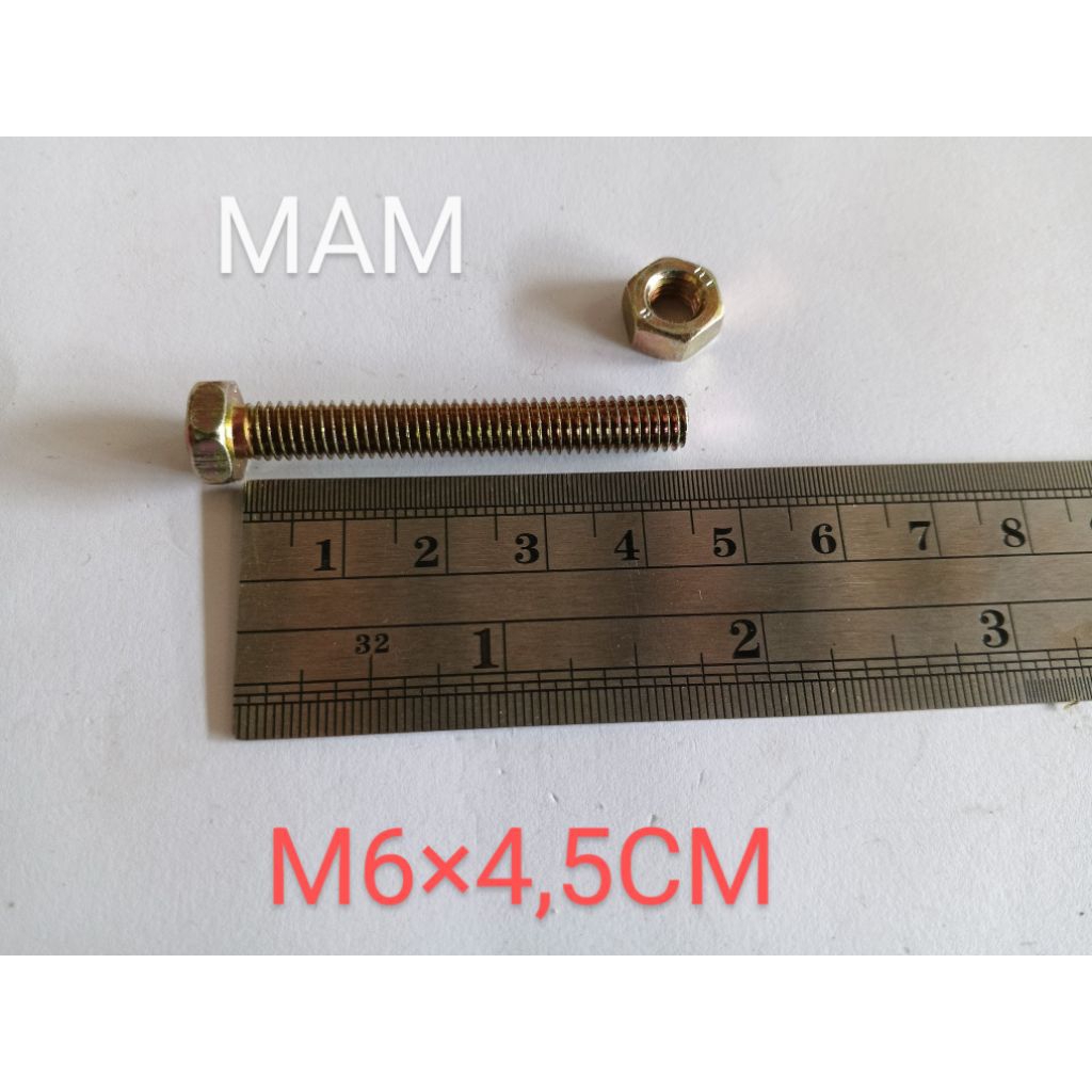BOLT AND NUT 10 LENGTH 4.5CM M63.54CM