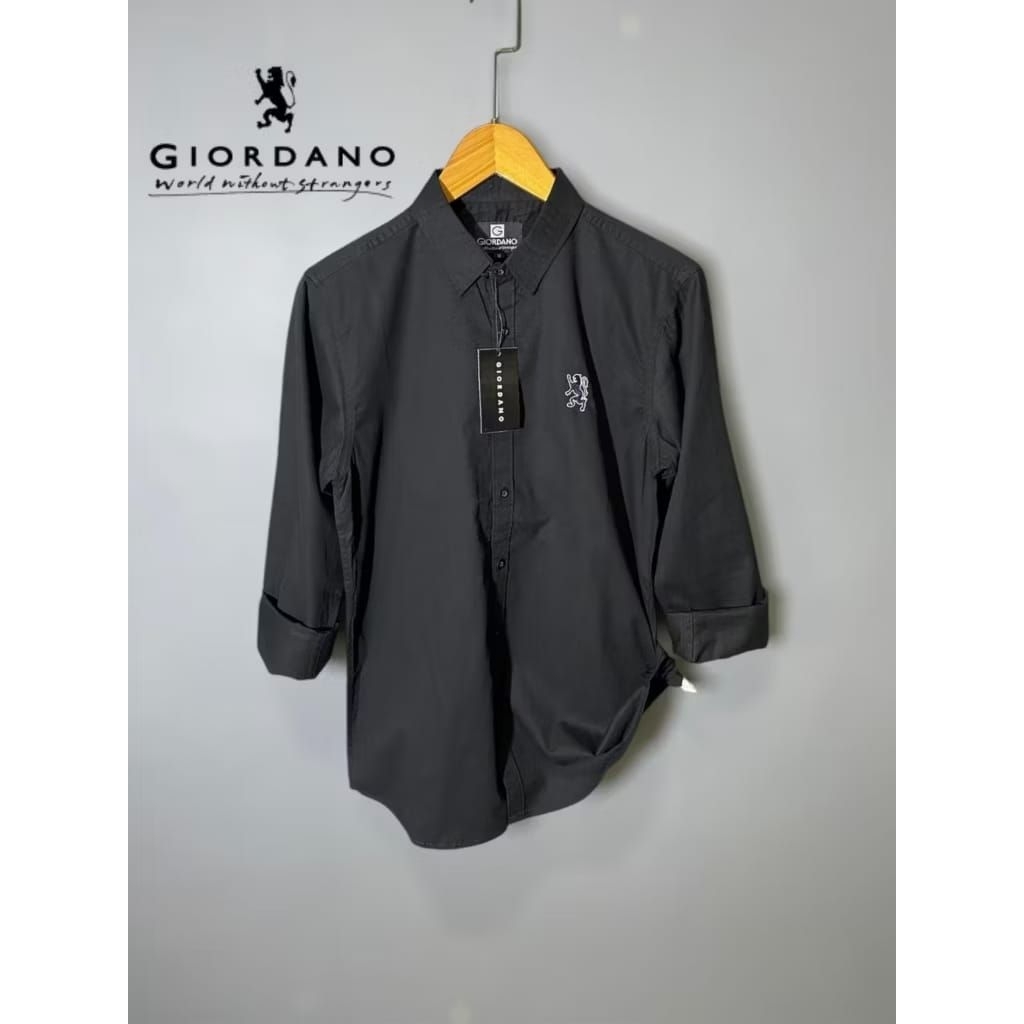 KEMEJA Giordano Premium Quality Shirt เสื้อเชิ้ตลําลอง Giordano Slimfit ปักโลโก้