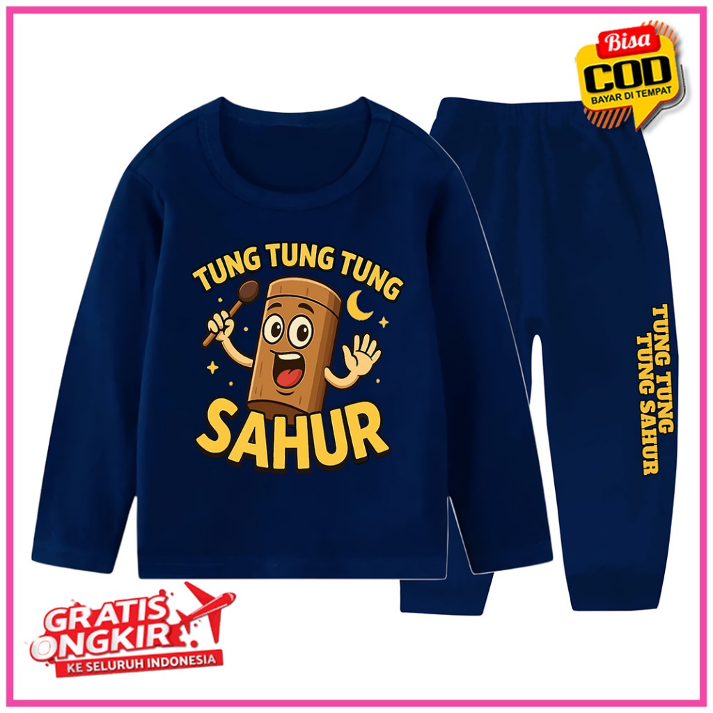 Tung Tung Sahur Pyama Boys Suit Long Sleeve Long Pants 3 Years-10 Years