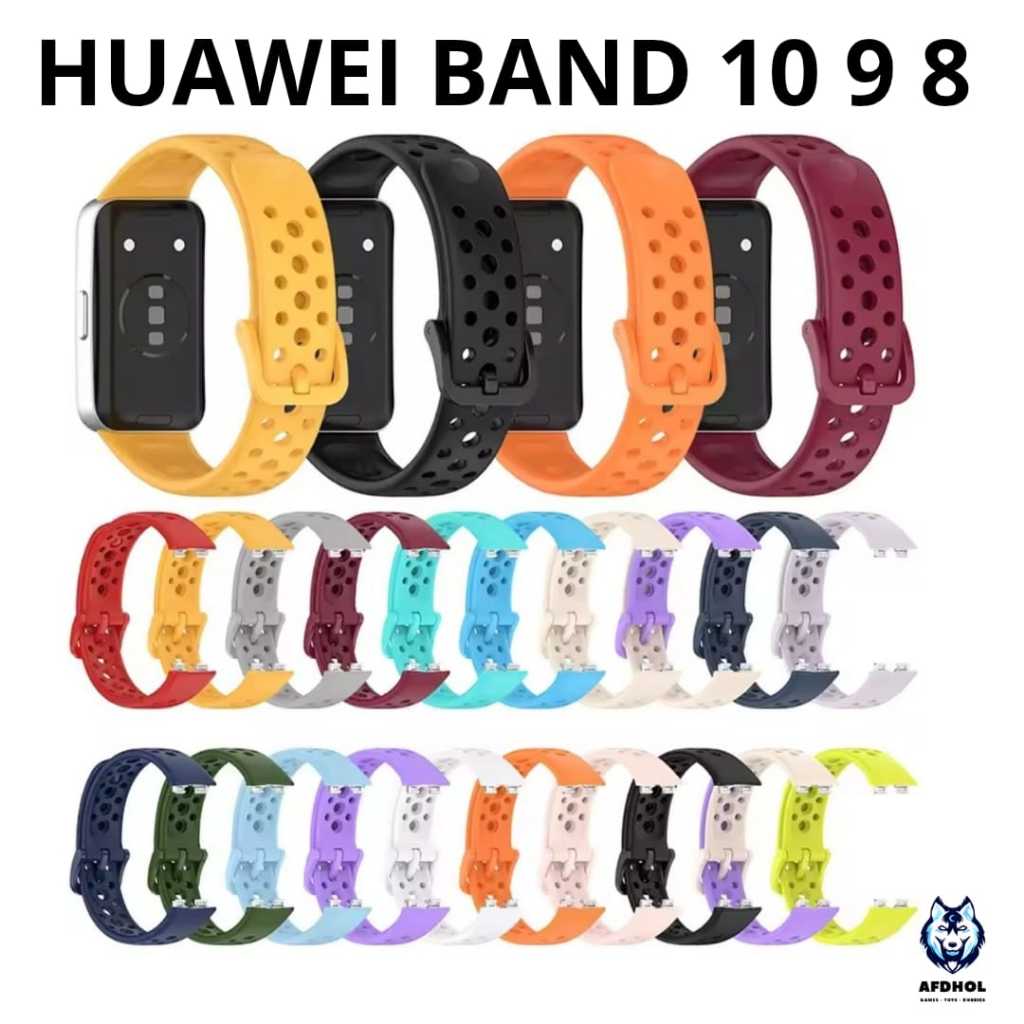 SPORT STRAP HUAWEI BAND 10 9 8 STRAP SILICONE SOFT PREMIUM RUBBER SOFT SILICON RUBBER WRISTBAND WATC
