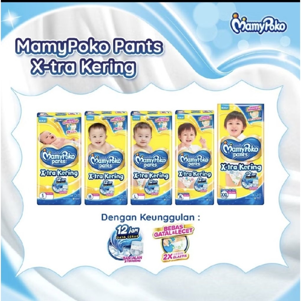 Mamypoko X-tra Dry Pants S11/ M9/ L8/ XL7/ XXL6 Mini Pack