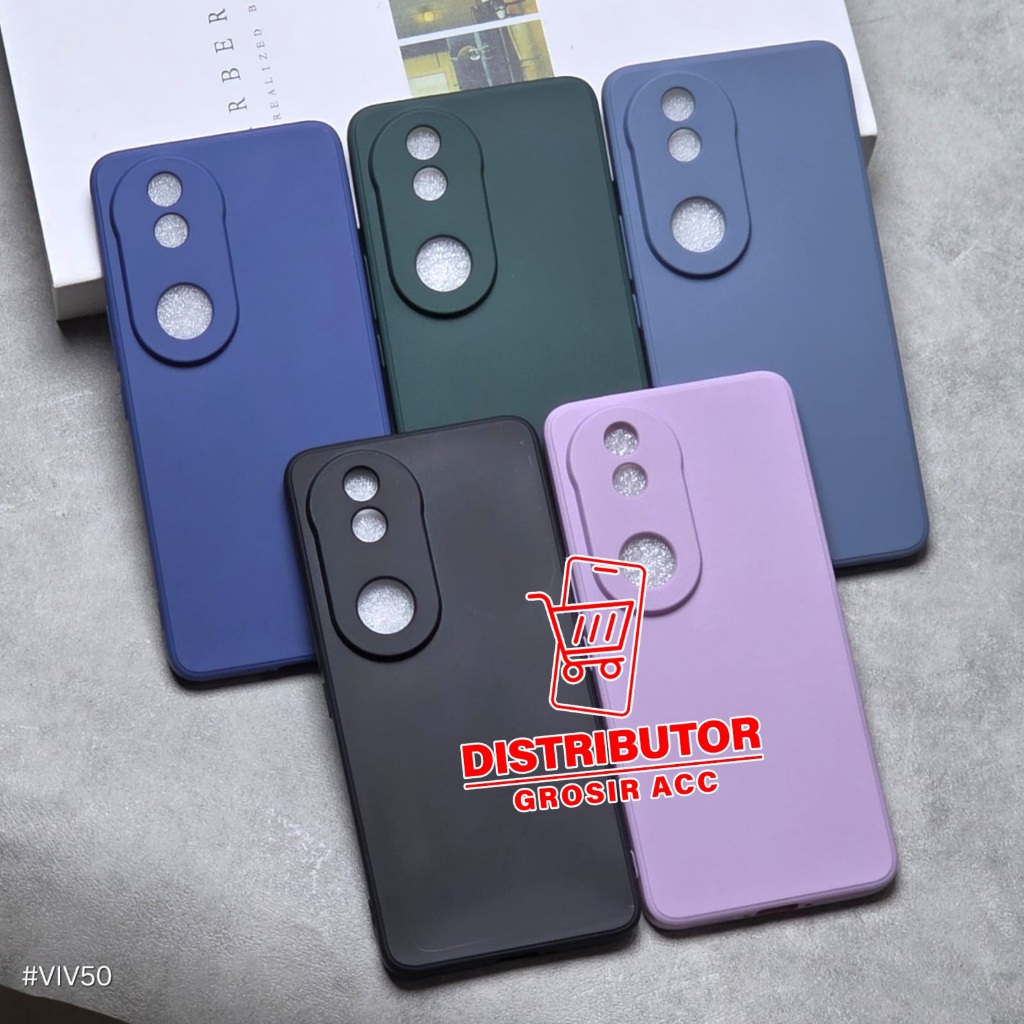 VIVO V5 VIVO V50 กรณี MACAROON SQUARE EDGE SOFT CASE LIQUID EDGE VIVO V5 VIVO V50 MS-1
