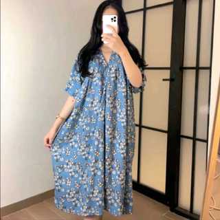 Daster Viral 2025 Motif Bunga Kekinian Kain Rayon Busui Frendly Resleting Depan