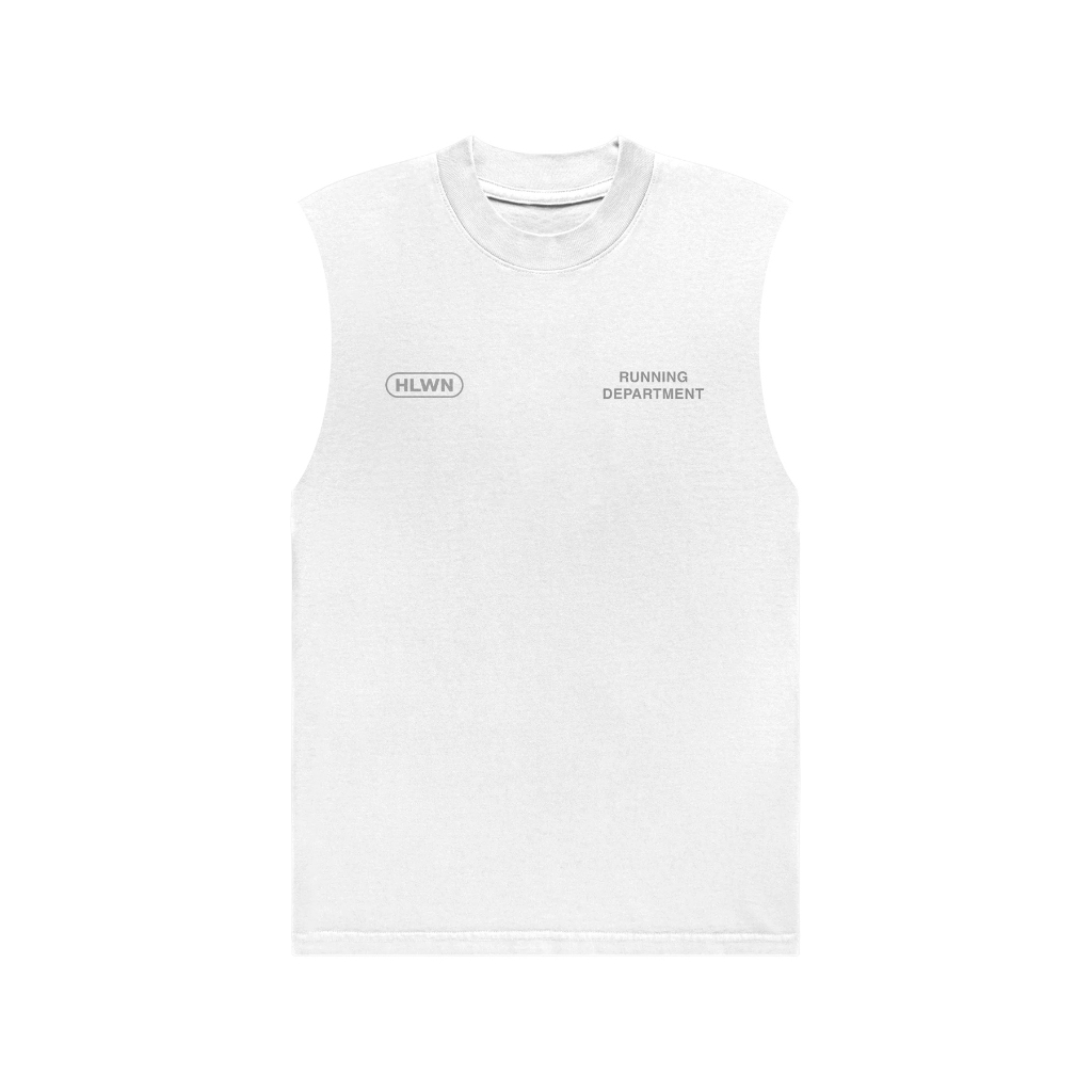 HLWN Running Unisex Muscle Tee สีขาว - Scenic