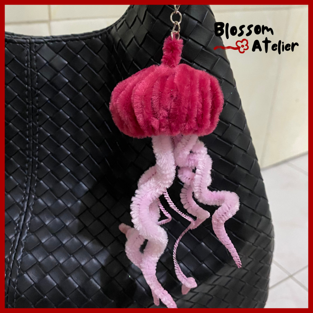 GANTUNGAN Blossom Atelier Feather พวงกุญแจลวด / Jelly Fish Bagcharm / ตัวละคร Gaci / กระเป๋าโซ่ / พว
