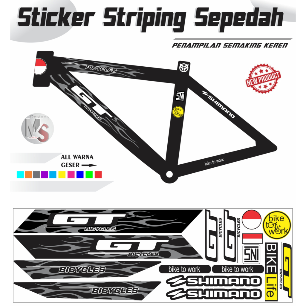ชุดสติ๊กเกอร์จักรยาน Striping Bike GT EXTREME STYLE Y64