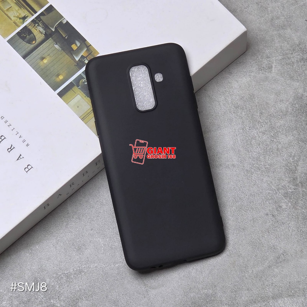 Samsung J8 2018 Macaron Square Black Softcase Candy Macaron / Case Square Black Samsung J8 2018