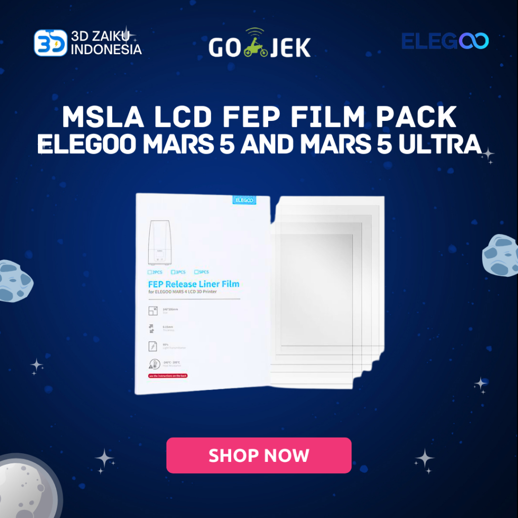 Original ELEGOO Mars 5 และ Mars 5 Ultra MSLA LCD FEP Film Pack