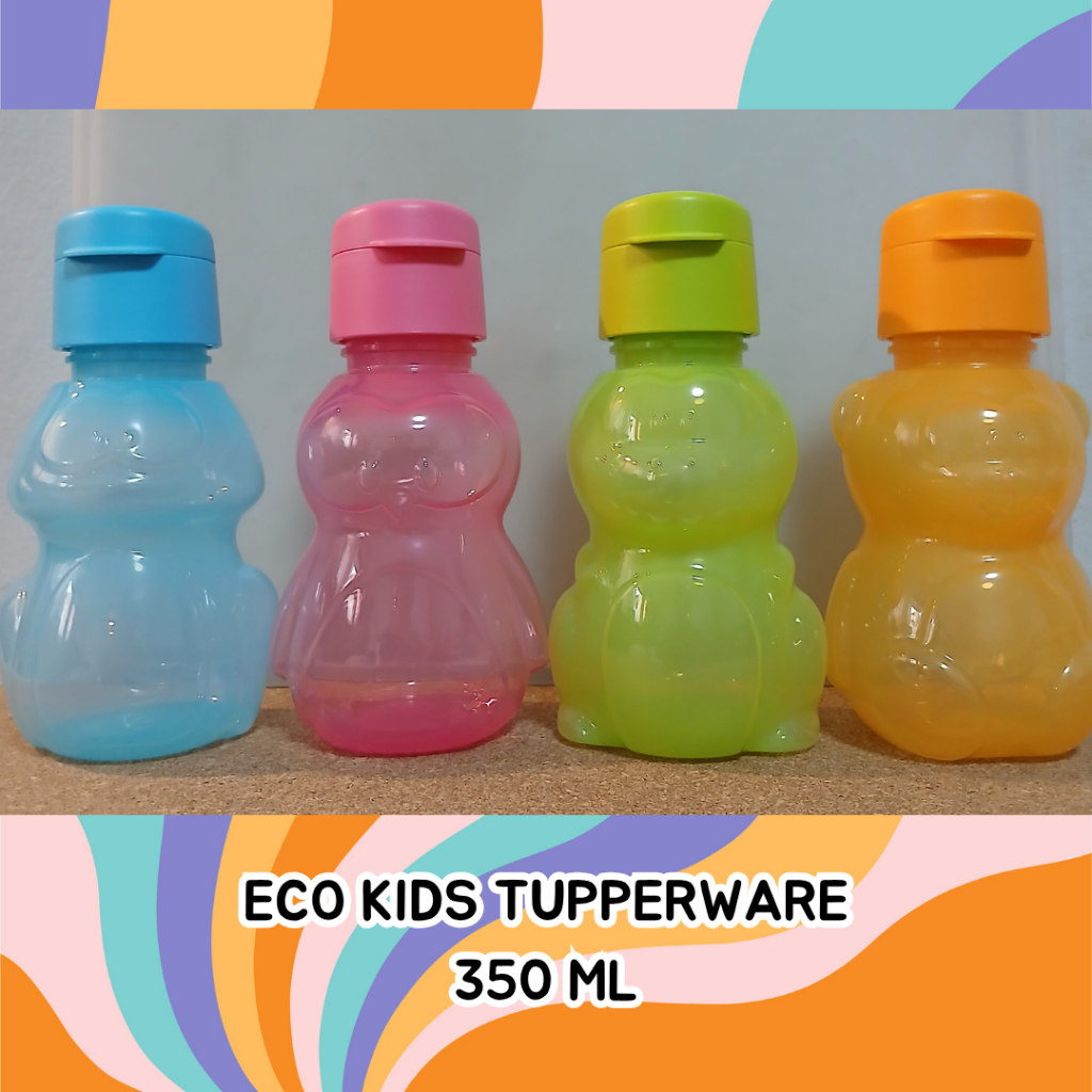 Eco Kids Tupperware - ขวดน้ําดื่มสําหรับเด็ก | Cute & Attraction Design 350 ml (ตัวแปร 4 สี)