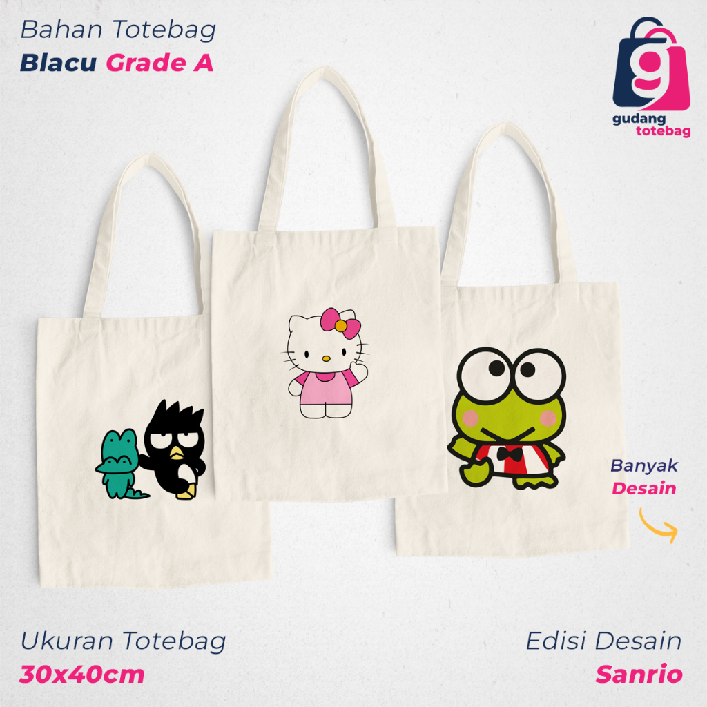 กระเป๋าโท้ต Sanrio Hello Kitty Custom ความงามน่ารักสําหรับวิทยาลัยและสตรี