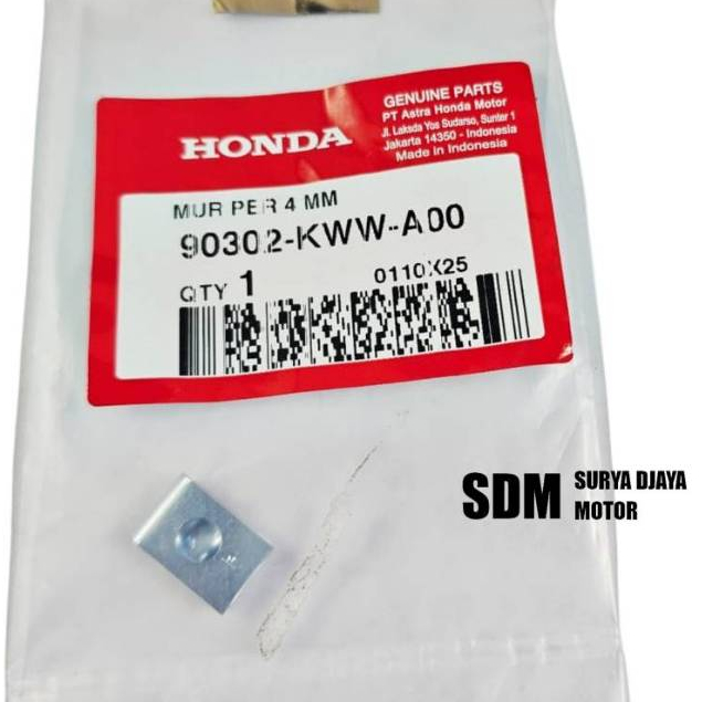 น็อตสปริง 4MM ฝาครอบเดิม AHM 90302-KWW-A00