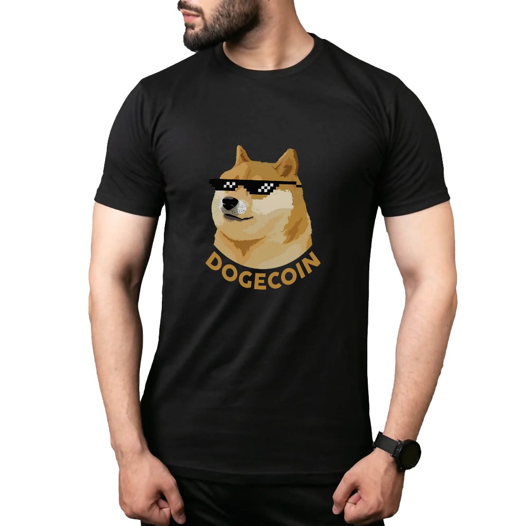 DOGECOIN Doge Meme Coin เสื้อยืดแขนสั้น Cotton Combed