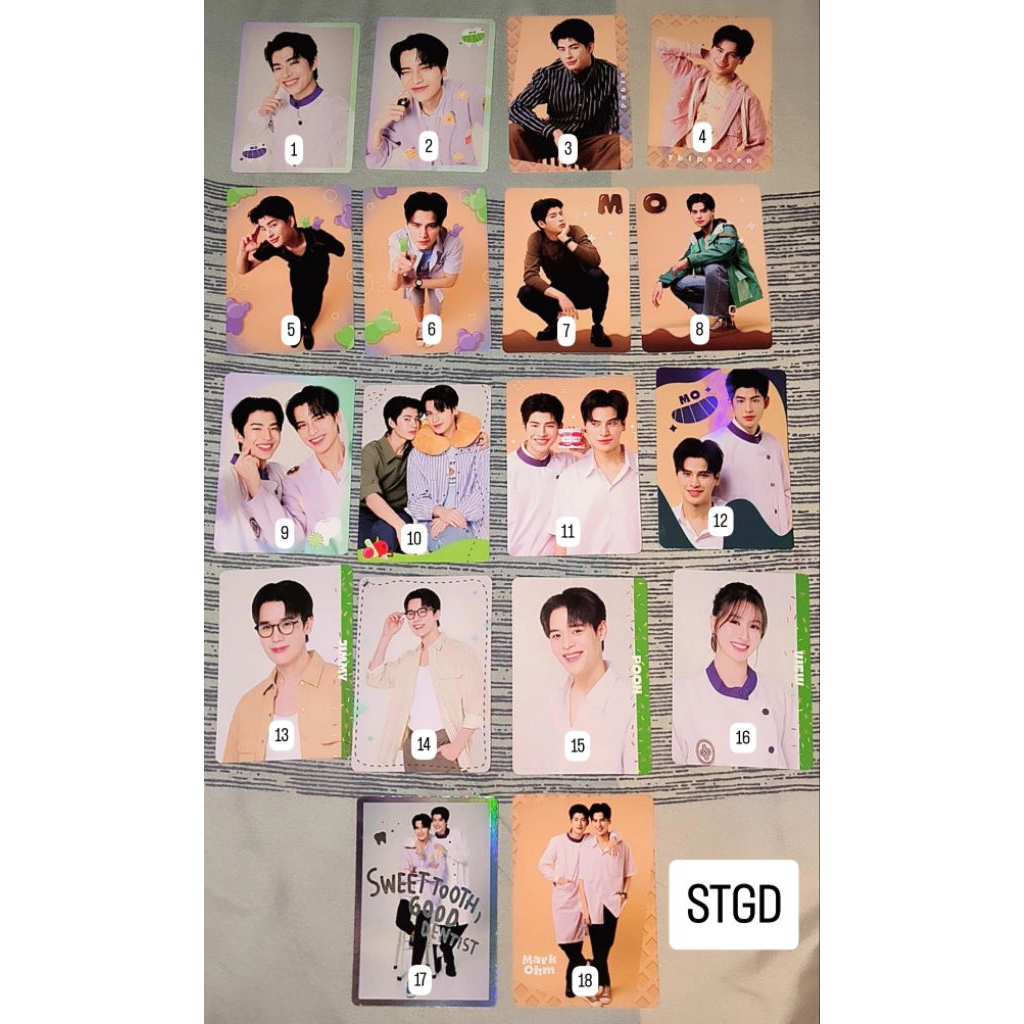 [เป็นทางการ] การ์ดสะสมจาก GMMTV Sweet Tooth ทันตแพทย์ดี (มาร์ค, โอห์ม TPK), Zodiac Aou, Boom, The Ex