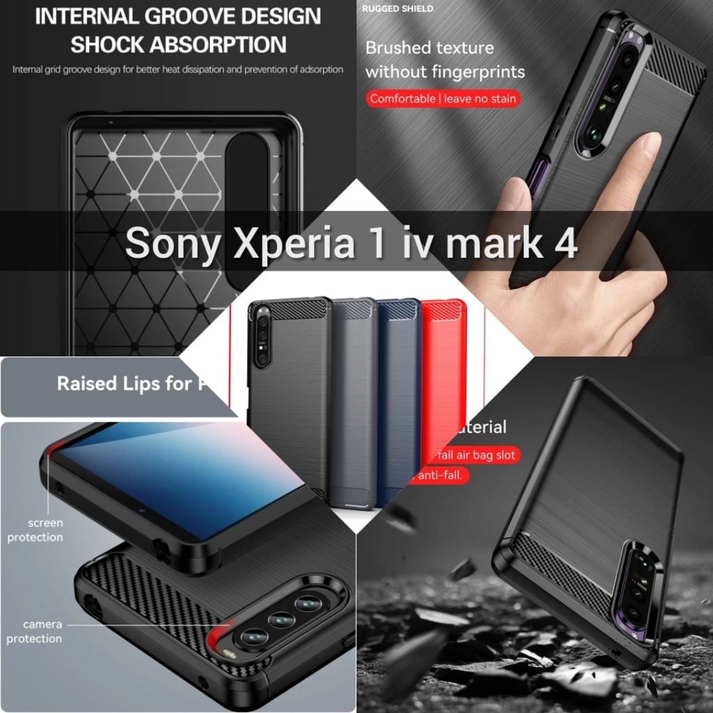 เคสนิ่ม Sony Xperia 1 iv mark 4 Brushed Carbon Fiber Soft กันกระแทก Xperia 1IV 1iv