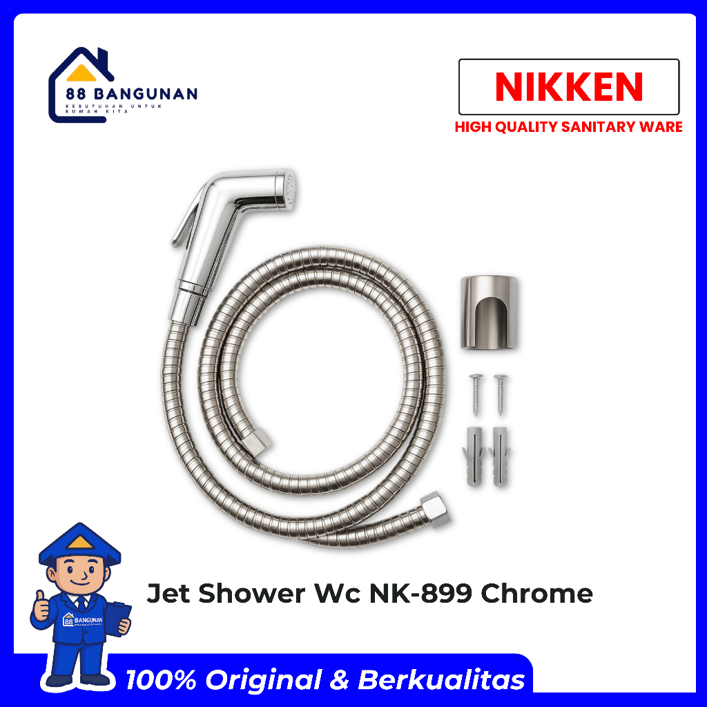 NIKKEN Jet Shower Cebok Chrome / Bidet Hose Wc Cebok NK-899