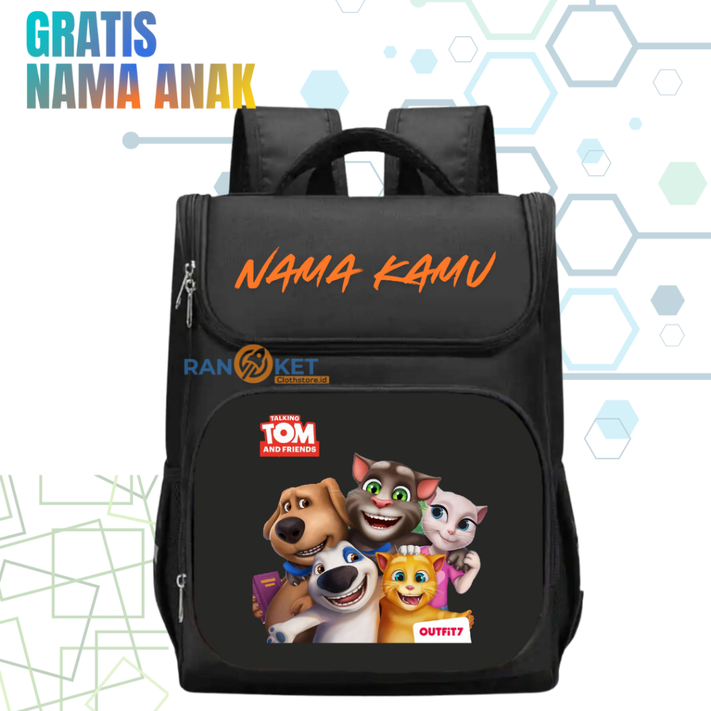 Talking Tom I โรงเรียนอนุบาล/กระเป๋าเป้สะพายหลังโรงเรียนประถมศึกษาล่าสุด Talking Tom Elementary/โรงเ