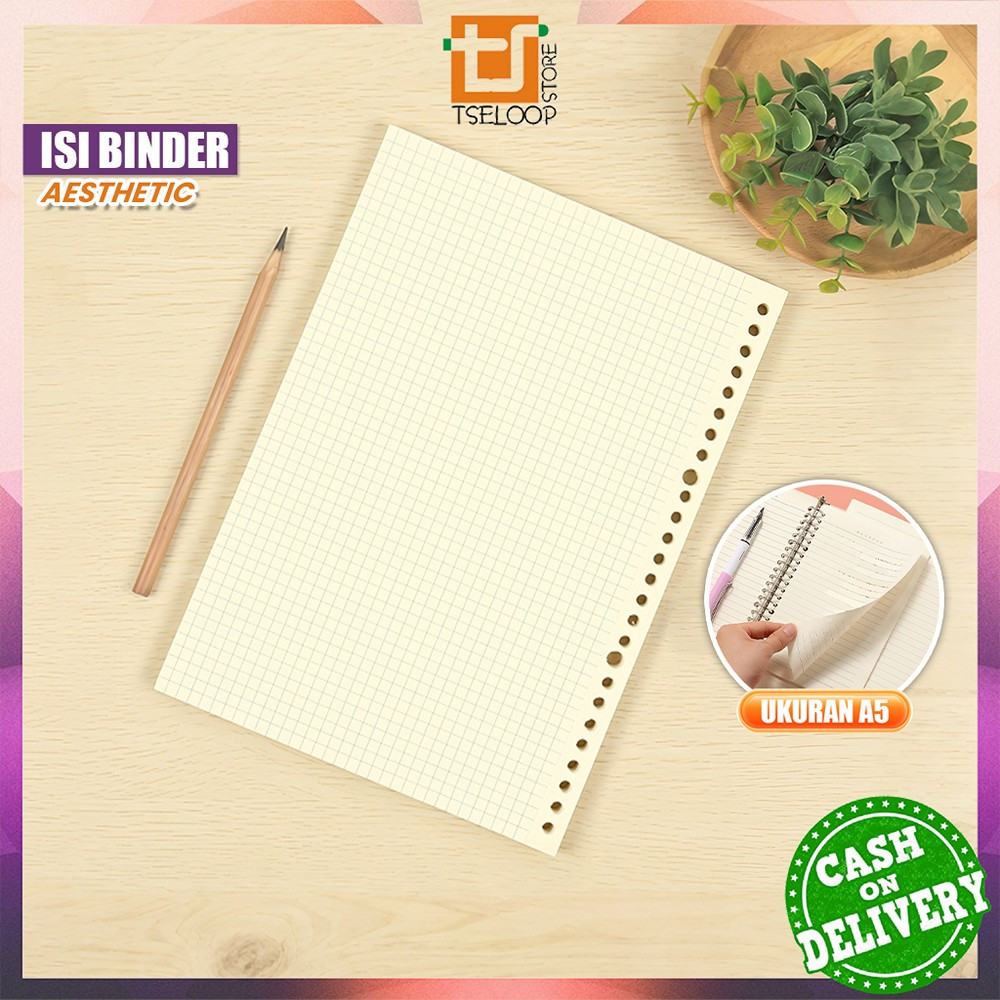 OFM-A106 Loose leaf A5 Refill 60 แผ่น Line Binder / อเนกประสงค์ Plain Notebook Refill / Aesthetic Gr