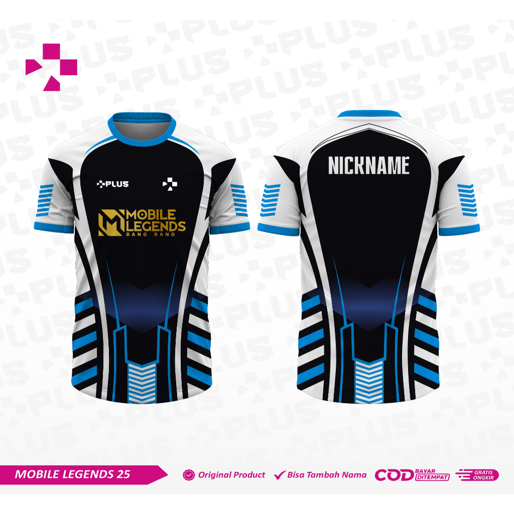 PLUS_JERSEY MOBILE LEGENDS_JERSEY เกม MOBILE LEGENDS ESPORT RRQ, EVOS ฟรีชื่อและไม่มี PG