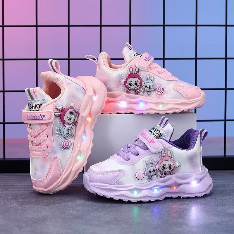 Hello Junior LABUBU OFELIA รองเท้า LED สําหรับเด็กผู้หญิงนําเข้าอายุ 21-30 ปี