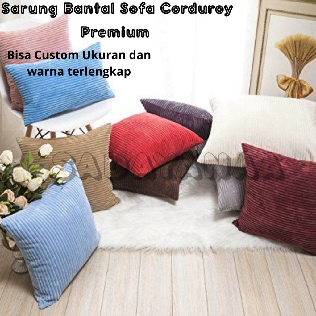 SADAYANA.ID - ปลอกหมอนอิง / ปลอกหมอนอิงโซฟาผ้าลูกฟูก 30x30 35x35 35x35 30x50 ขนาดที่กําหนดเอง