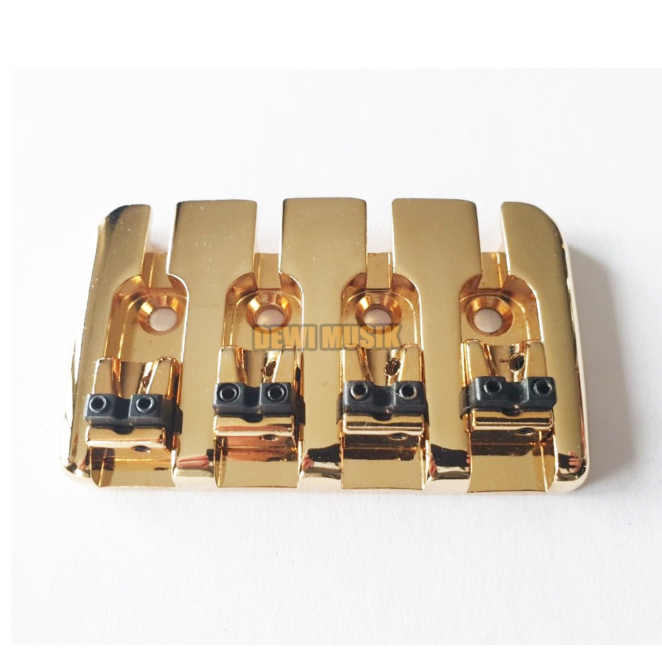 JAZZ BASS GUITAR BRIDGE FIXED TOP LOAD 4 STRINGS สีทอง AG993 / GUITAR BASS BRIDGE (SC3025)