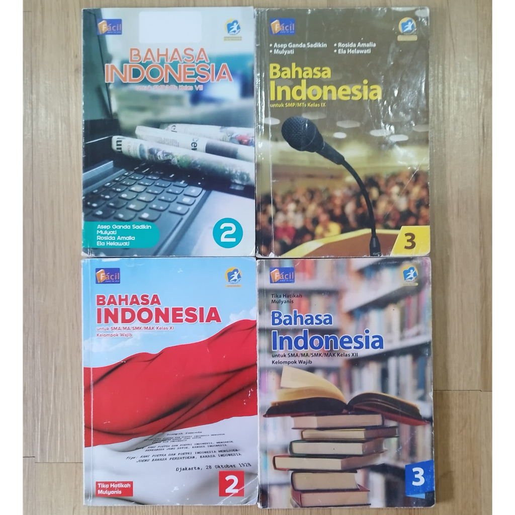 Facil อินโดนีเซียสําหรับ SMP/MTs Class VIII (8), IX (9); สําหรับ SMA/MA Class XI (11), XII (12)