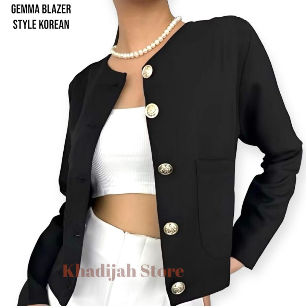 Gemma Womens Outer Blazer / เบลเซอร์ผู้หญิงเกาหลี - เสื้อครอปผู้หญิงล่าสุด / เบลเซอร์แฟชั่นผู้หญิงเก