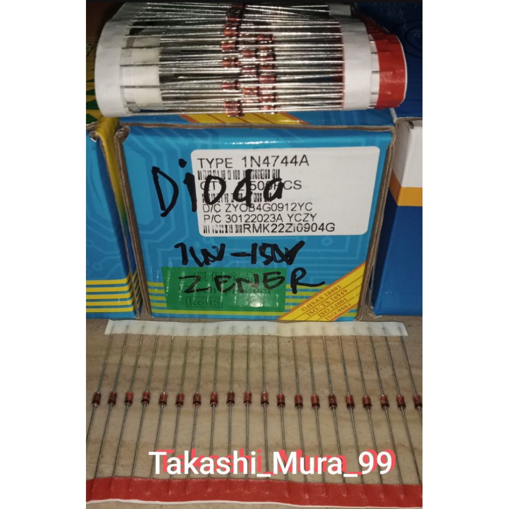 Diode Zener 1W - 15V (1N 4744A) เรย์เซนกิ้ง