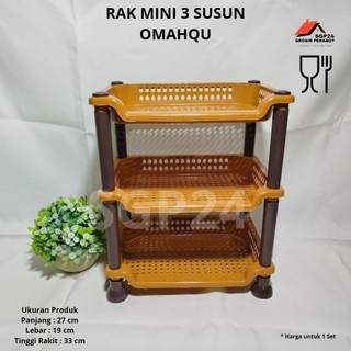 OMAHQU - RAK MINI SUSUN 3 PLASTIK RAK DAPUR BUMBU SERBAGUNA RAK  MINI KOSMETIK MEJA MINI