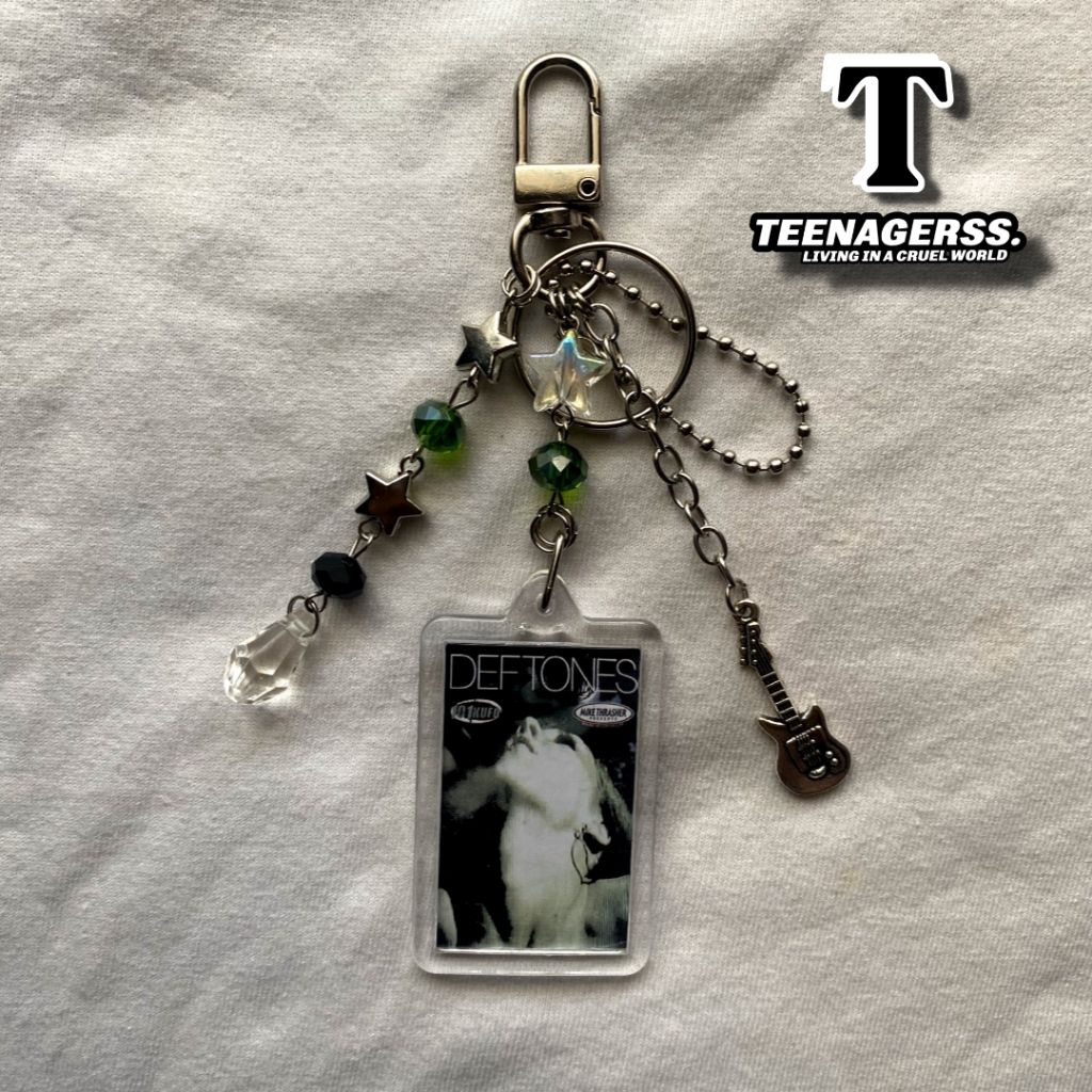 GANTUNGAN กระเป๋าพวงกุญแจลูกปัด Deftones Saturday Night พวงกุญแจข้อมือกระเป๋าลูกปัดความงามเครื่องประดับ Charm