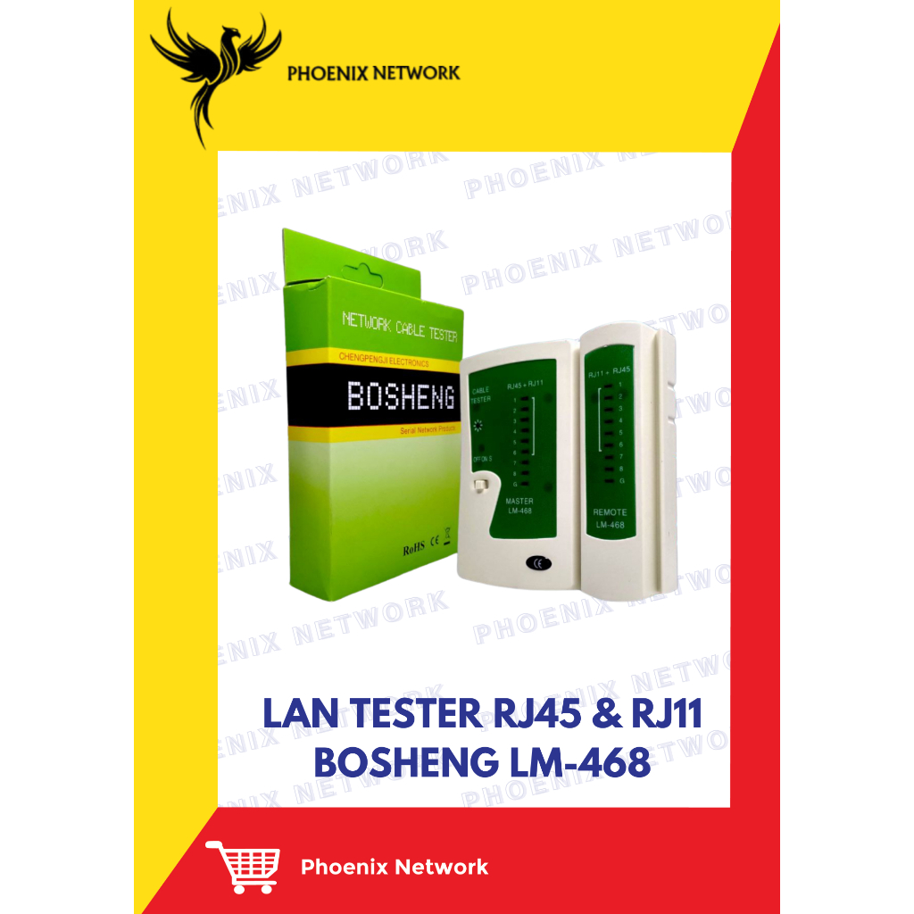 LAN TESTER RJ45 & RJ11 BOSHENG LM - 468 / LAN CABLE TESTING TOOL / LAN TESTER RJ45