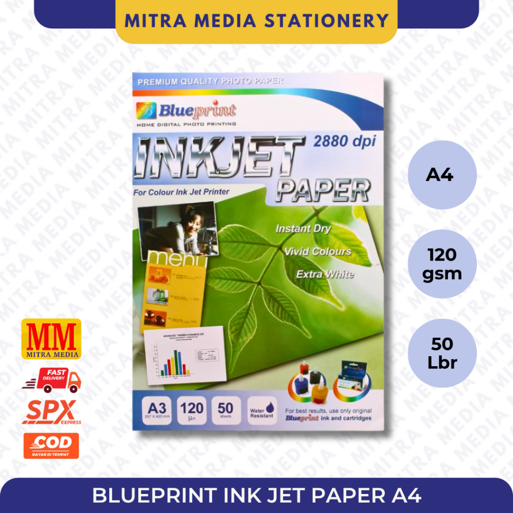 BLUEPRINT INKJET PAPER / BLUEPRINT PHOTO PAPER A4 120 GSM