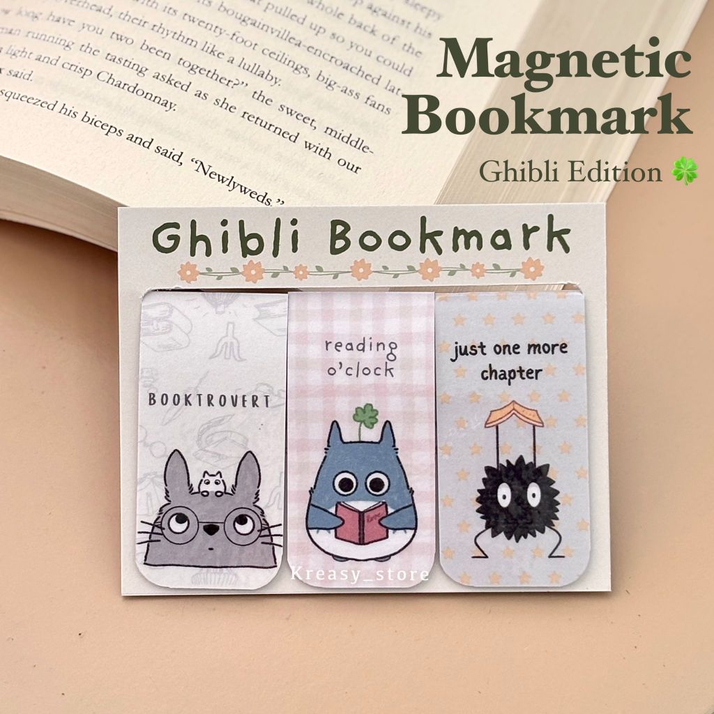 Ghibli Magnetic Bookmark - Aesthetic Japanese Ghibli ที่คั่นหนังสือภาพอนิเมะ - ที่คั่นหนังสือแม่เหล็