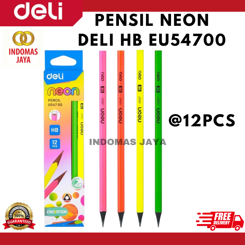 Deli Graphite Pencil HB 8 175 มม. 12 ชิ้น/กล่อง Triangle Design EU54700