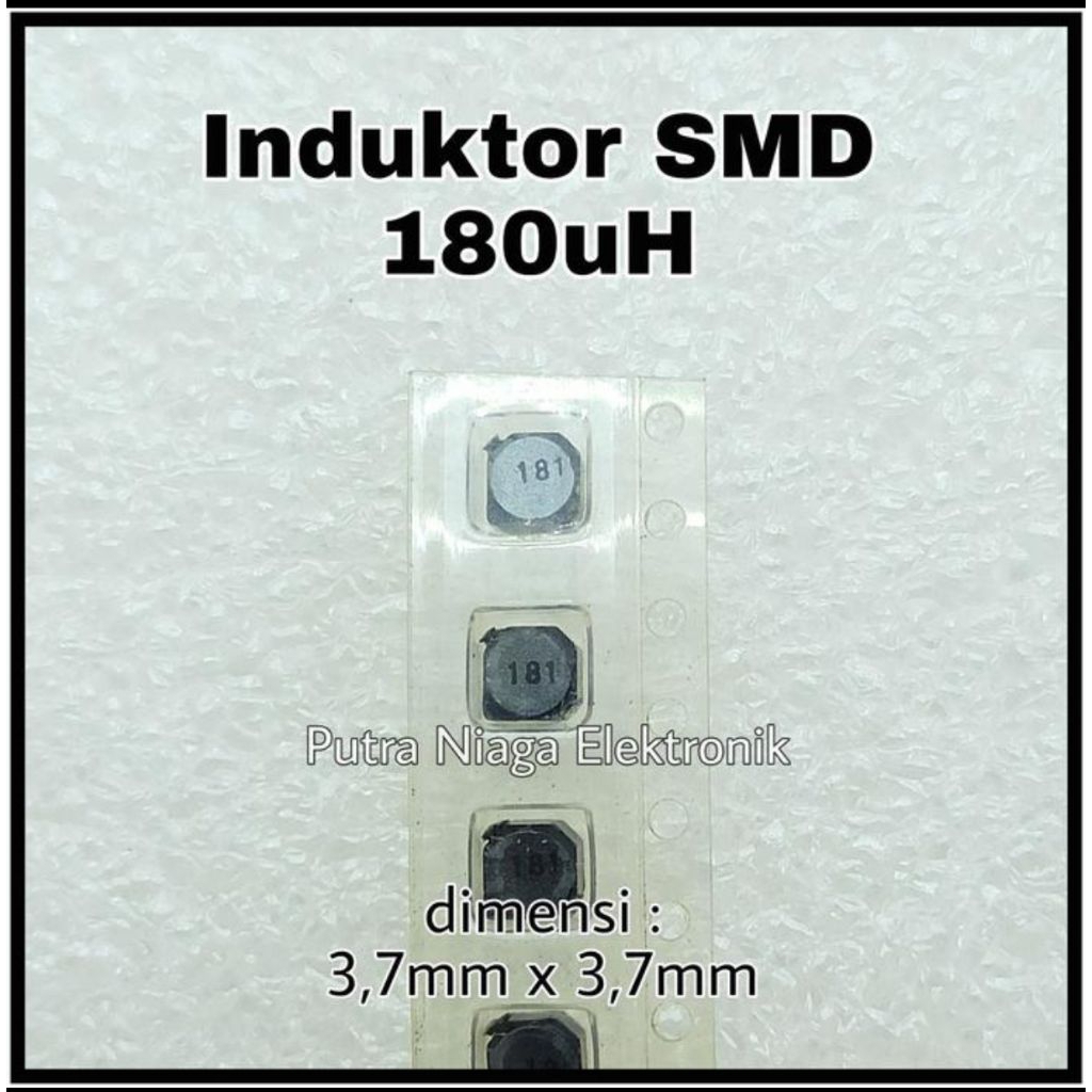 Inductor SMD 180uH Inductor Power 0,18mH Filter Coil 3,7mm x 3,7mm ขนาด 3,7x3,7mm เครื่องหมาย: 181