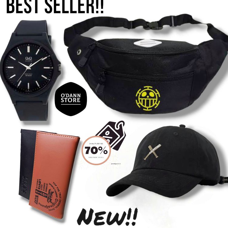 CODE O62H PACKAGE ใหม่ล่าสุด WAISTBAG QQ WATCH HAND WALLET LONG TRACKER HAT