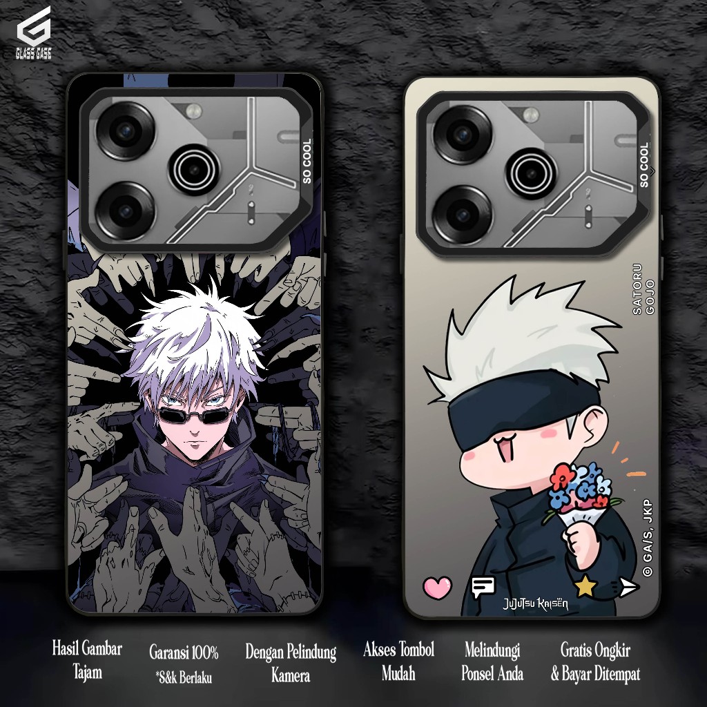 CASE TECNO POVA 6 PRO POVA 6 SOFTCASE HYBRID IMD PLATE HOLOGRAM PREMIUM SO COOL ( GOJO SO COOL ) ปลอ