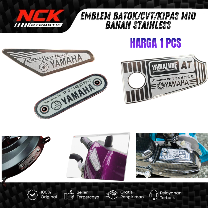 ฝาครอบพัดลม CVT EMBLEM MIO STAINLESS MATERIAL YAMAHA อุปกรณ์เสริมรถจักรยานยนต์