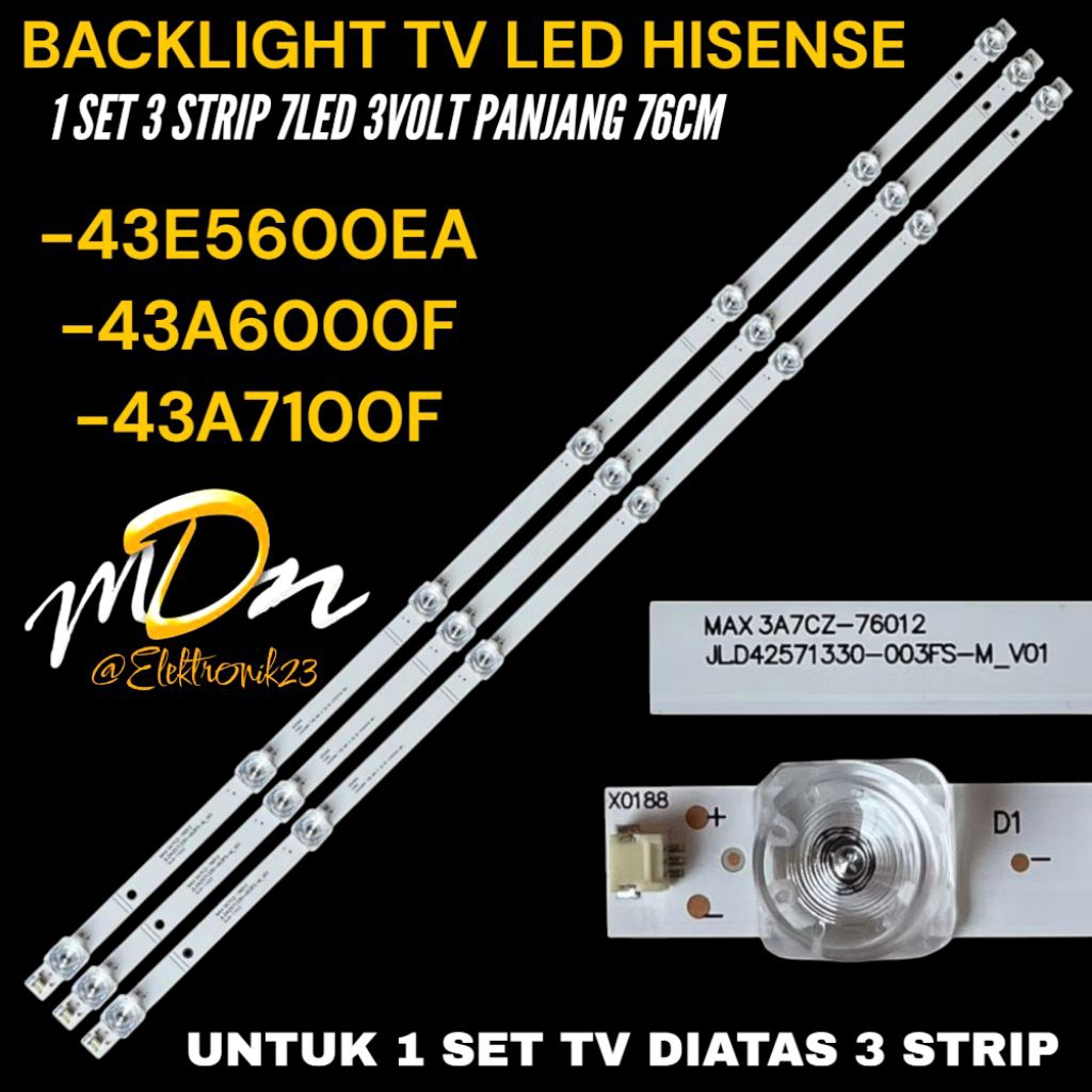HISENSE 43 นิ้ว LED TV BACKLIGHT 43E5600EA- 43A6000F-43A7100F HISENSE TV BACKLIGHT