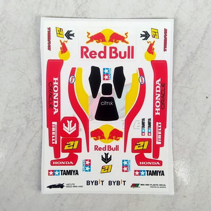 Astute Sticker - Red Bull - White Body - Vinyl Lam. โดฟท์