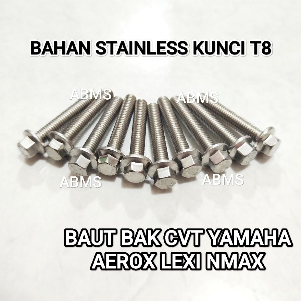 [STAINLESS] CVT BACK BOLT CVT BLOCK AEROX NMAX LEXI T8 KEY STAINLESS MATERIAL CVT ฝาครอบ BOLT LEXI N